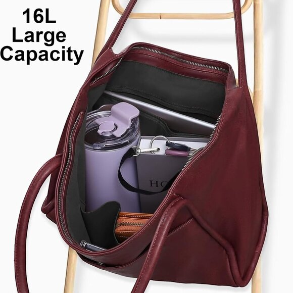 Fashionable Soft Tote Bag with Zipper - Ideal 16L Work and Travel Companion - Picture 4 of 5